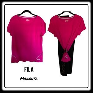 FILA magenta workout shirt. size XL. Stretchy and lightweight!